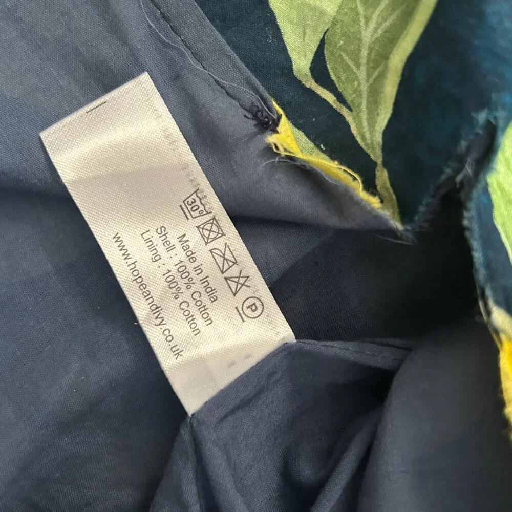 Hope & Ivy Lemon Print Puff Sleeve Midi Dress Mediterranean Cottagecore Size 14 - Picture 8 of 12